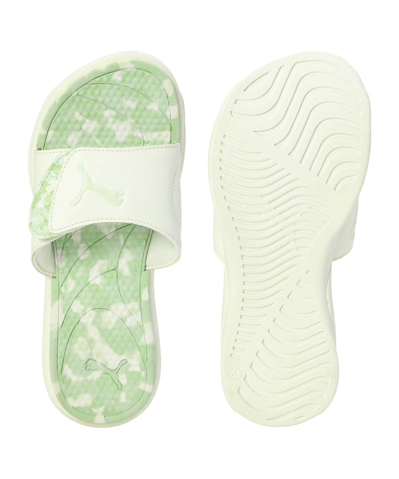 PUMA Puma Women Royalcat ComfortSoftrideDaze Slide 6 UK Warm White-Cool Cucumber-Green Illusion - image 5