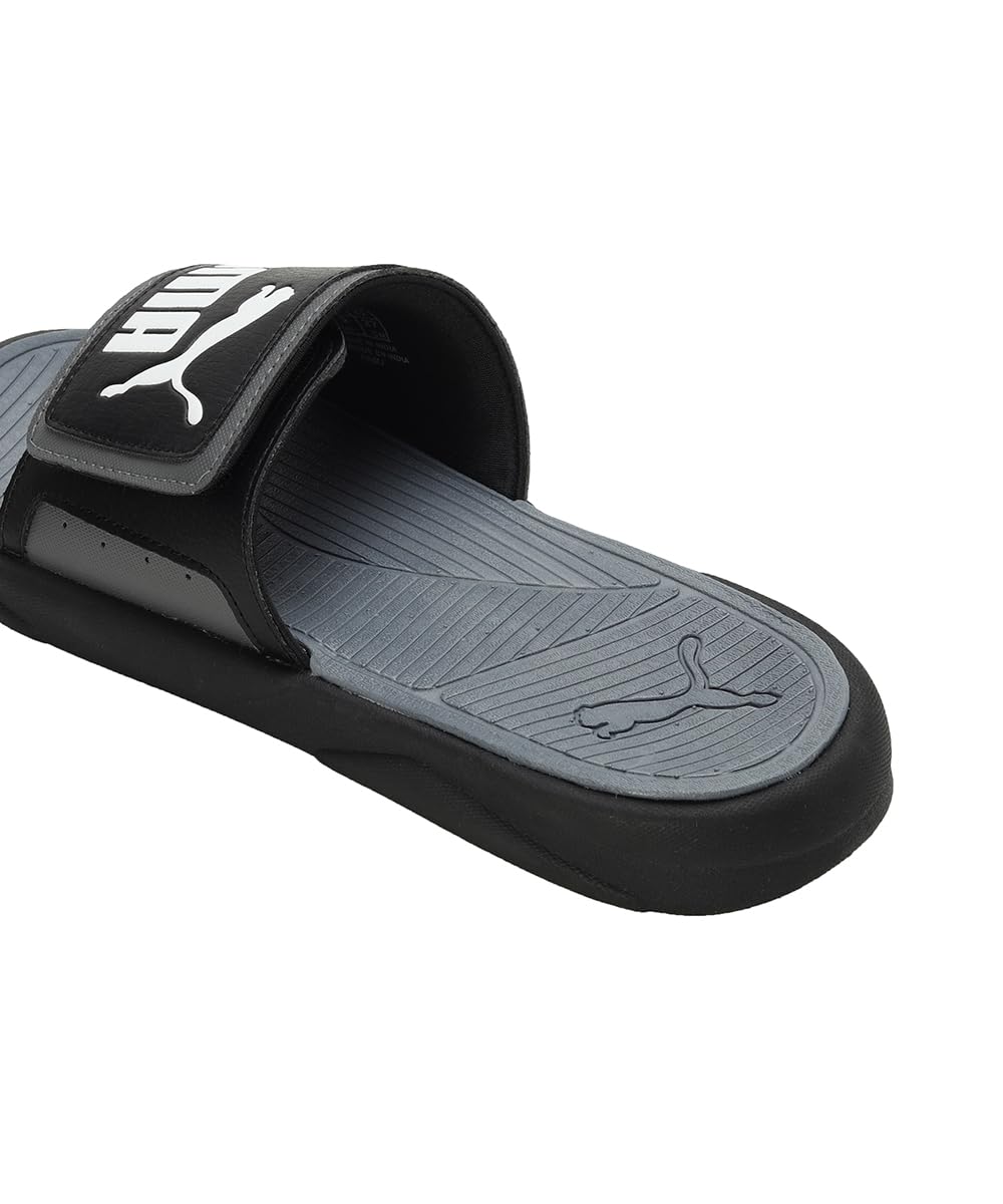 PUMA Royalcat Comfort Slides - Black-Cool Dark Gray-White