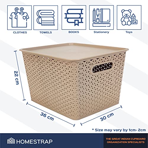 Set Of 3, Plastic Storage Organizers | Baskets With Lid