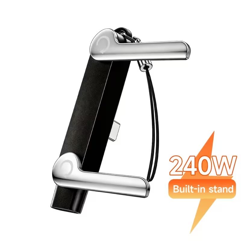 WISTAR 240W Max Fast Charging Folding Stand USB-C Adapter, Two-in-On Design USB-C to Type C Compatible with for iPhone 17 16 15 Pro Max Series, for Samsung, Oppo, Xiaomi and Other USBC Fast Charging Cable - image 3