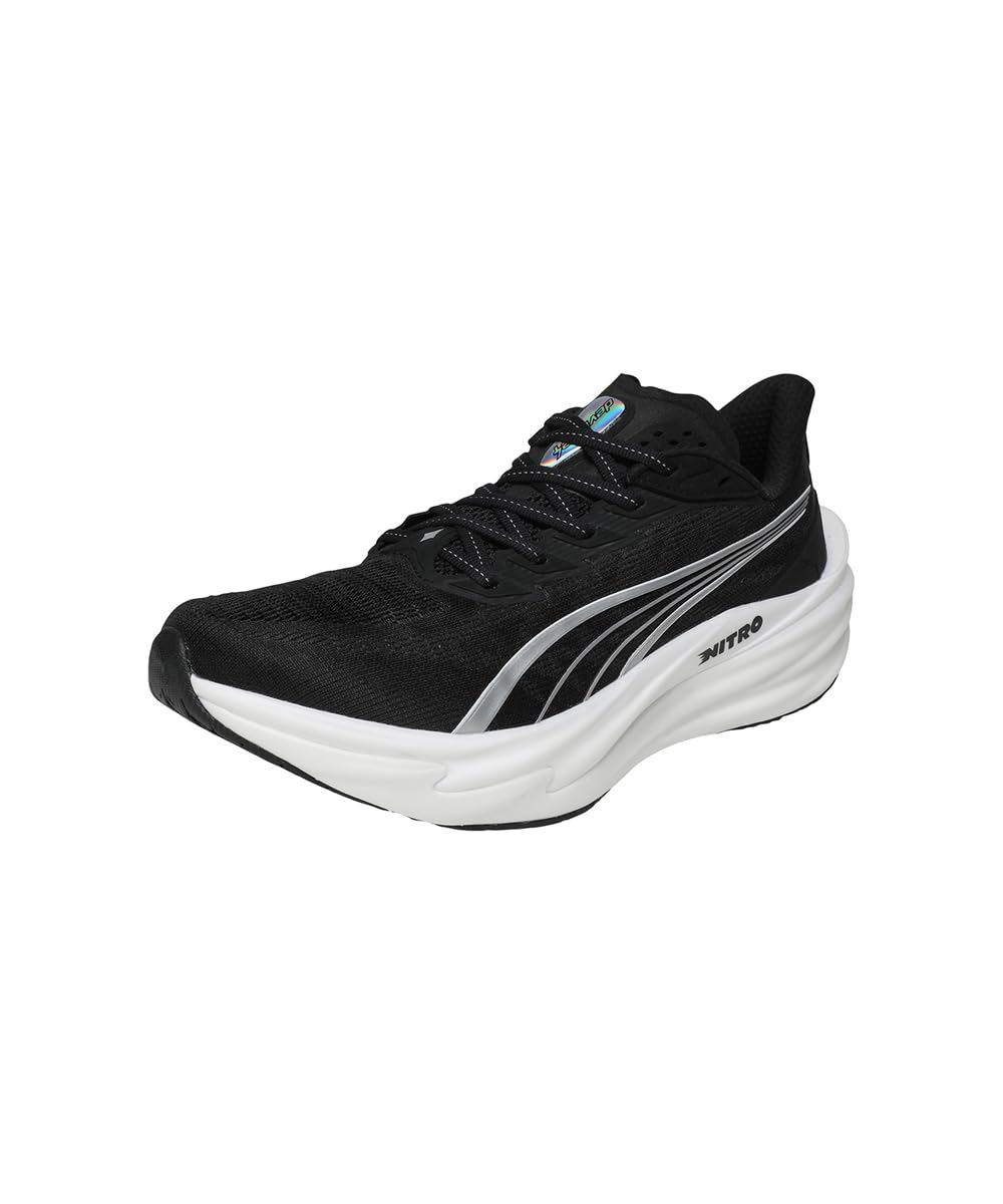 PUMA Deviate NITRO 4 Running Shoes - Vibrant Silver-Lux Lime
