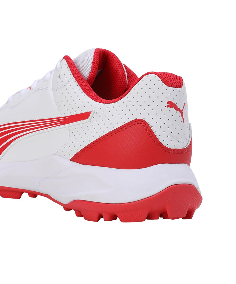 Puma 24 FH Rubber Wide Fit Cricket Shoes - White-Red