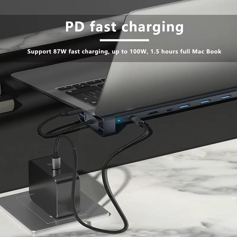 WISTAR WISTAR 10-in-1 Docking Station with 4K HDMI, PD Charging, SD/TF, 3 USB 3.0, USB C, RJ45 Ethernet, Audio, USB C Hub Multiport Adapter, Laptop Docking Station for Dell XPS/HP/Lenovo/Surface - image 6