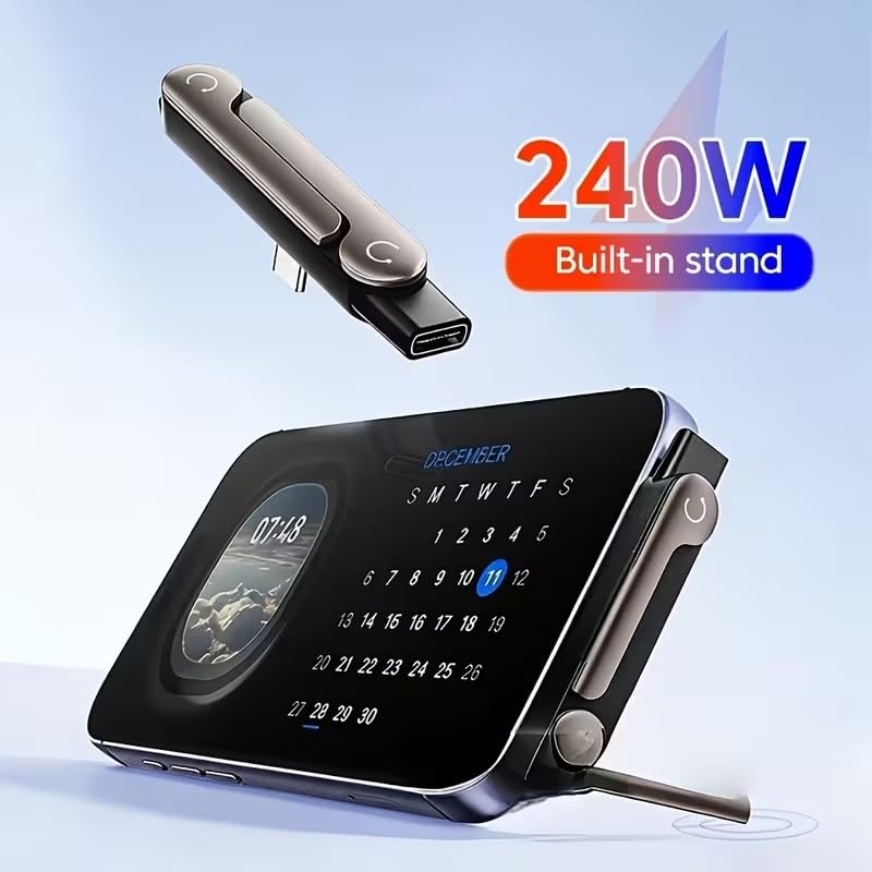 WISTAR 240W Max Fast Charging Folding Stand USB-C Adapter, Two-in-On Design USB-C to Type C Compatible with for iPhone 17 16 15 Pro Max Series, for Samsung, Oppo, Xiaomi and Other USBC Fast Charging Cable - image 5