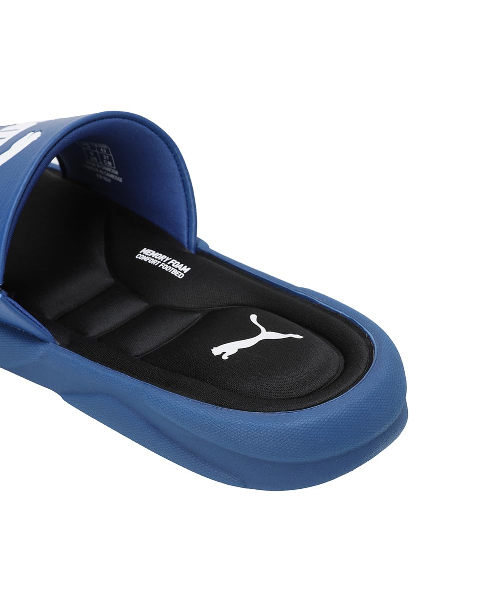 PUMA Royalcat Memory Foam Slides - Black-Black-White