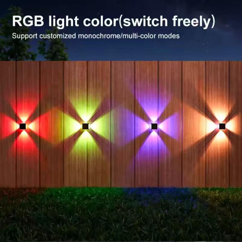 Solar Wall Light Outdoor 4 Side [ Multicolor, Pack of 1 ]