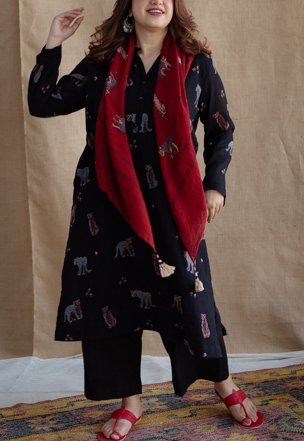 Kanha Bagh Ajrakh MulMul Cotton Kurta