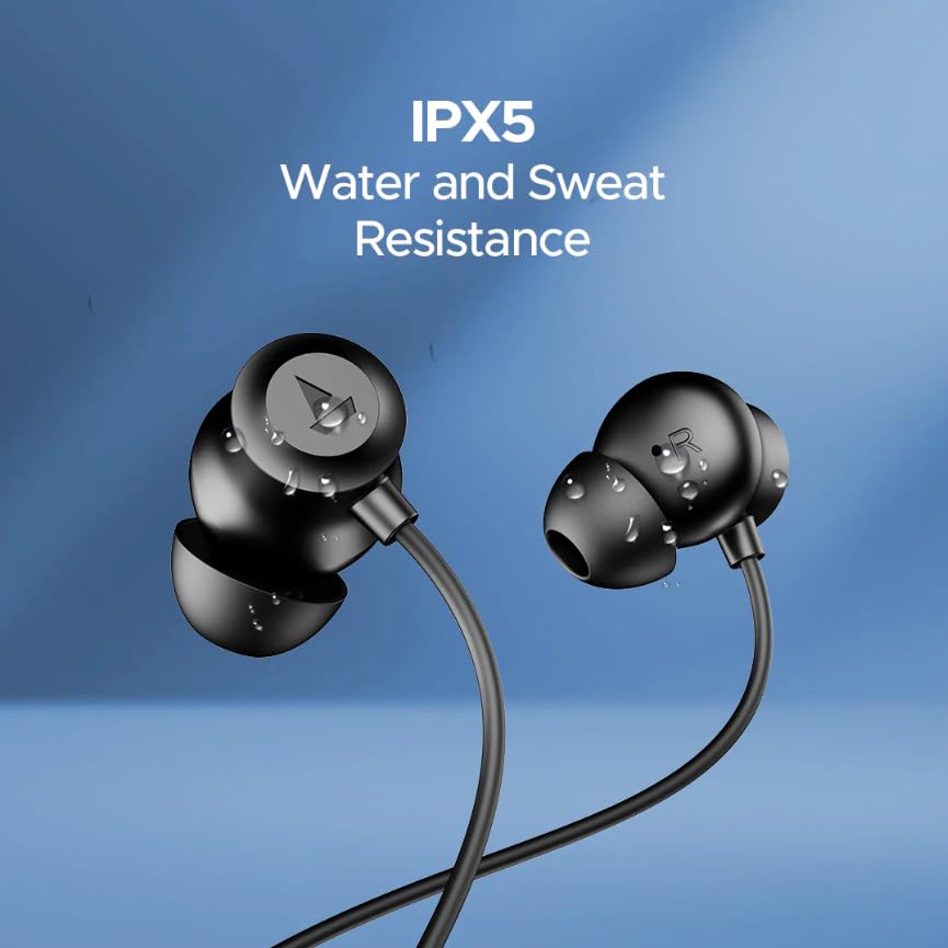 boAt Rockerz Summit Wireless Neckband, Bluetooth 5.3, IPX5 Water Resistant, 30 Hours Playback, 10mm Drivers, Classic Black
