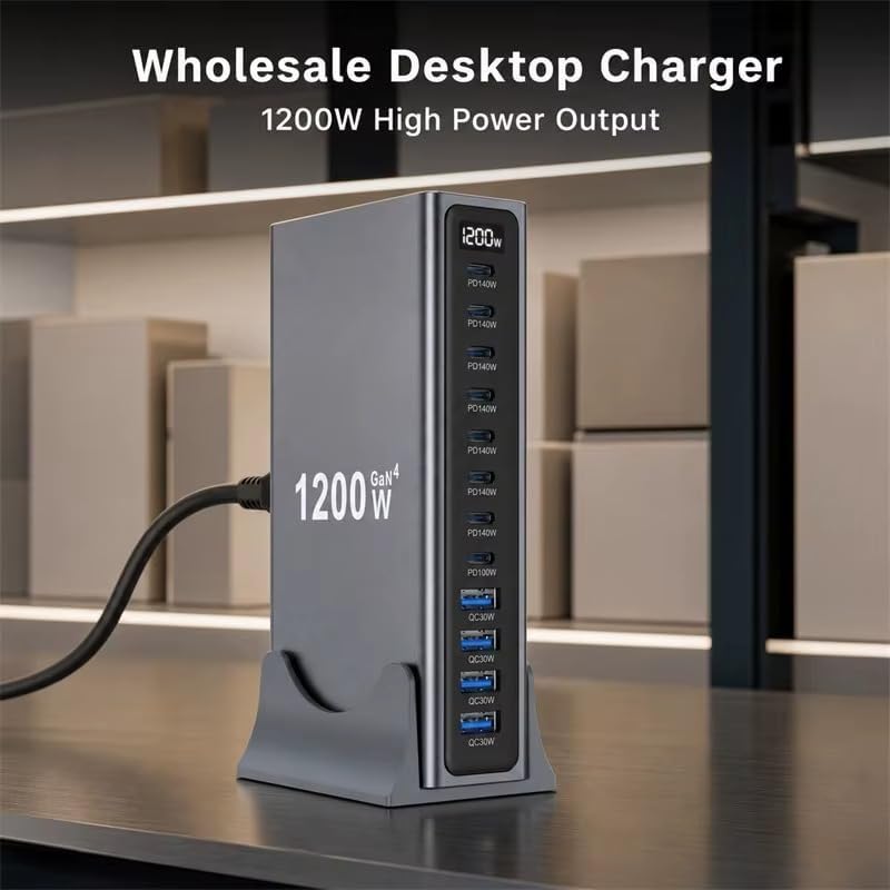 WISTAR WISTAR 1200W GaN USB C Charger, 12-Port Charging Station with 140W PD PPS AVS, Fast Charger Hub for MacBook, iPhone, Samsung Galaxy, iPd and More - image 6