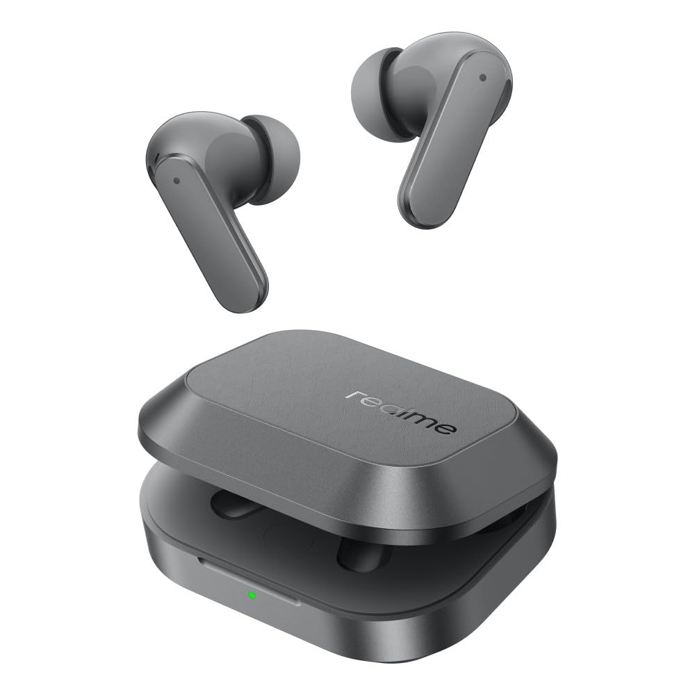 realme realme Buds Air 8,11mm+6mm Dual Dynamic Bass Drivers,58Hrs Playtime, 55dB ANC,6 Mic ENC, 45ms Low Latency, 360° Spatial Audio, Hi-Res LHDC, IP55 Dust & Water Resistant, BT V5.4 (Master Grey) - image 4