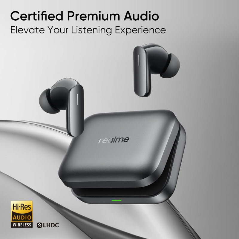 realme realme Earbuds Air 7 True Wireless,12.4mm Dynamic Bass Drivers,52Hrs Playtime,52dB Hybrid ANC,6 Mic ENC,45ms Low Latency,360° Spatial Audio,Hi-Res LHDC,IP55 Dust & Water Resistant,BT v5.4(SlateGrey) Slate Grey - image 6