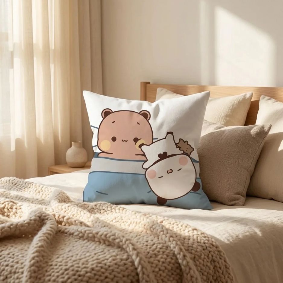 Sleepy Teddy Morning Cushion Cover C9-3