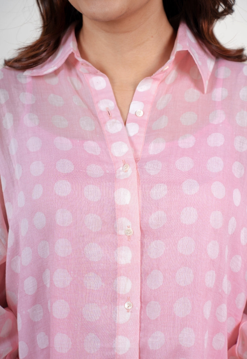 Ruhi Pink Batik MulMul Anti-Fit Shirt
