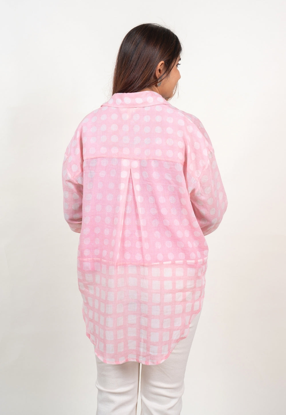 Ruhi Pink Batik MulMul Anti-Fit Shirt