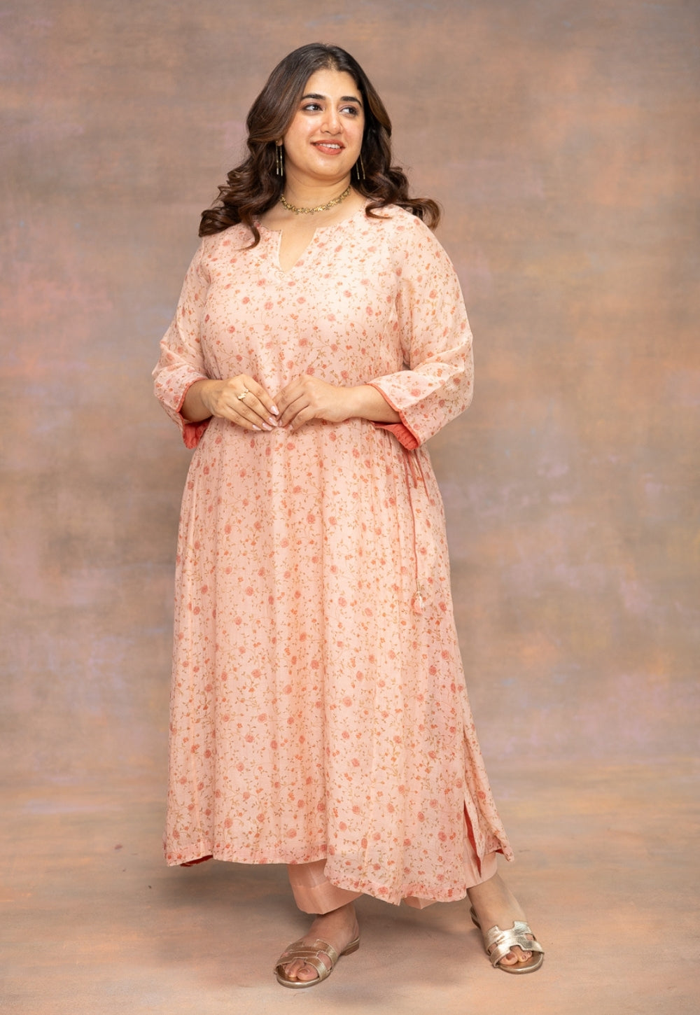 Yashi Orange Solid Chanderi Silk Straight Pant