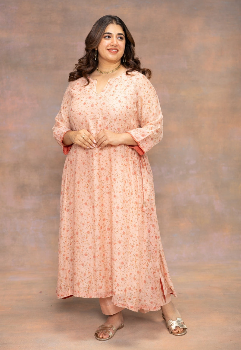 Yashi Orange Solid Chanderi Silk Straight Pant