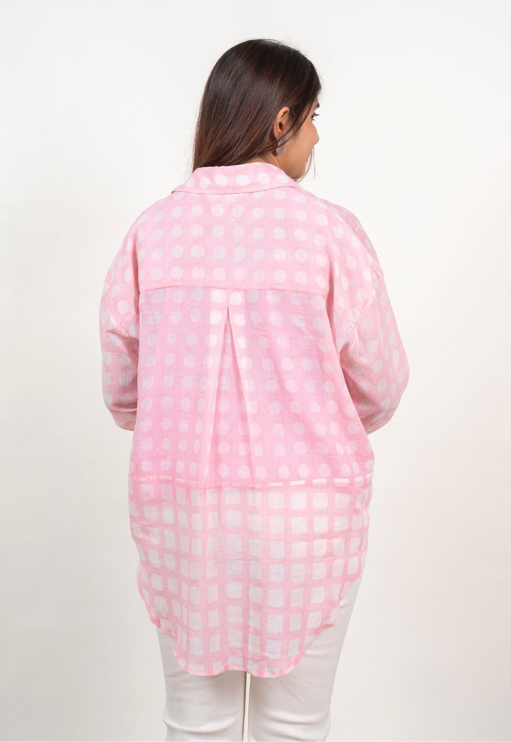 Ruhi Pink Batik MulMul Anti-Fit Shirt