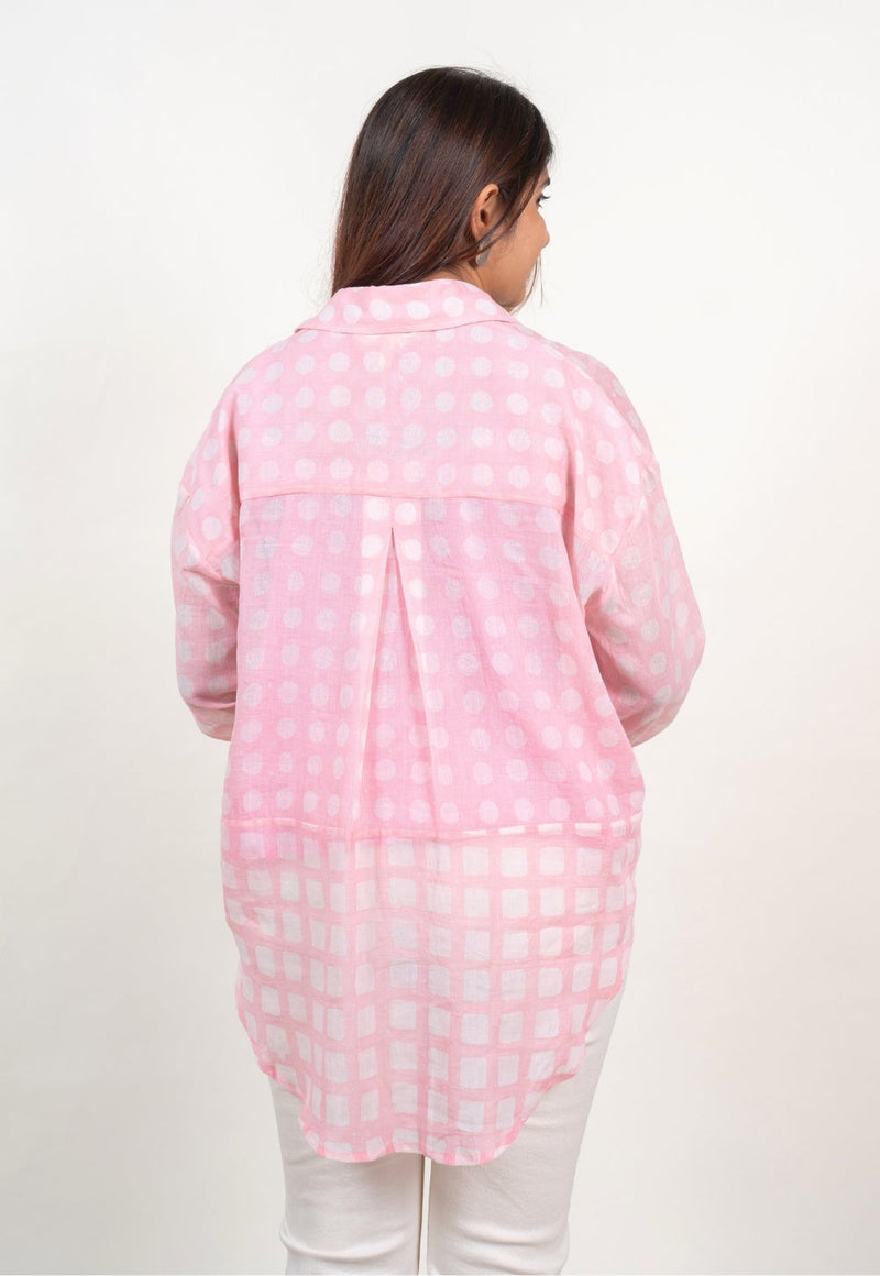 Ruhi Pink Batik MulMul Anti-Fit Shirt