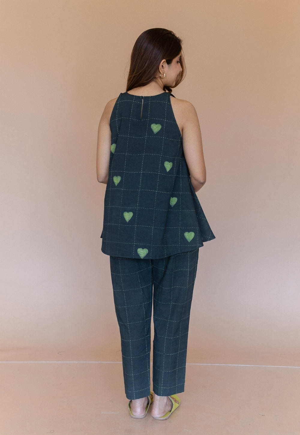 Parveen Green Dabu Cotton A Line Short Top