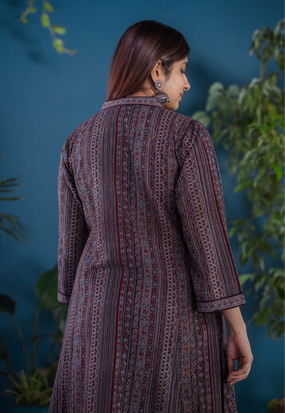 Jinal Black Ajrakh Cotton Kali Kurta