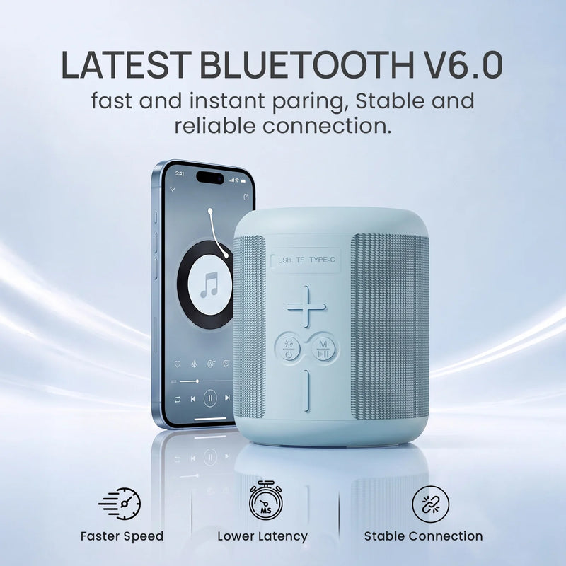 HAMMER Drop 2 8W Bluetooth Speaker, USB/TF/FM, TWS Function, Bluetooth V6.0, Type C Charging (Blue)-5