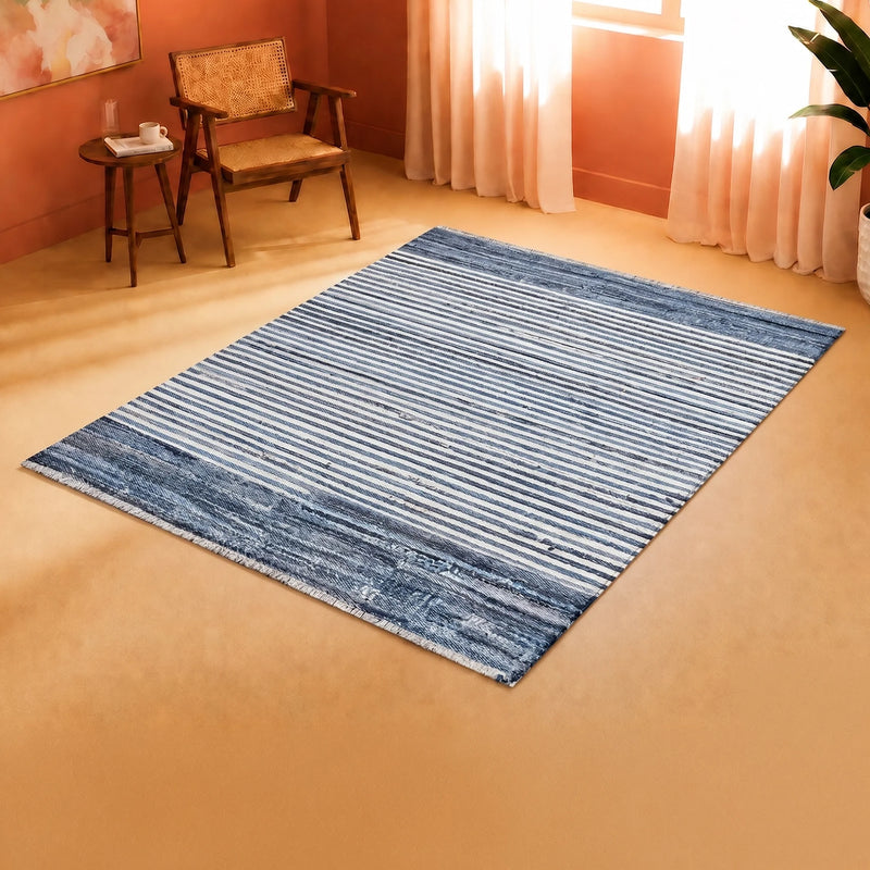 Earthology Soothe - Denim Recycled Rug (Blue)-5