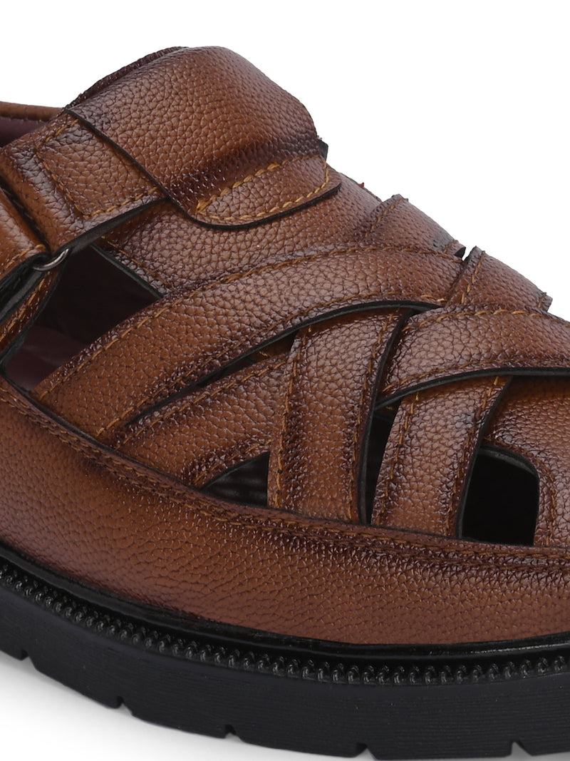 Men Shoe-Style Faux Leather Casual Slip On Sandals-8