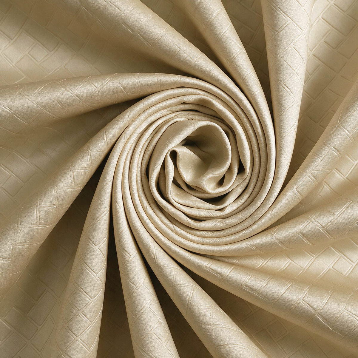 Beige Embossed Blackout Curtain (Brick Lace - Eyelet)-5