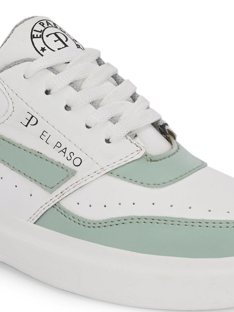 EL PASO Faux Leather Casual Lace Up Sneakers For Women-16