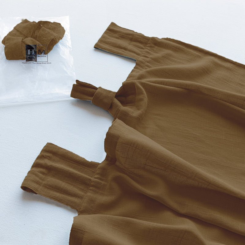 Fort Absolute - Twist Tab Top Sheer Curtain (Dark Brown)-5