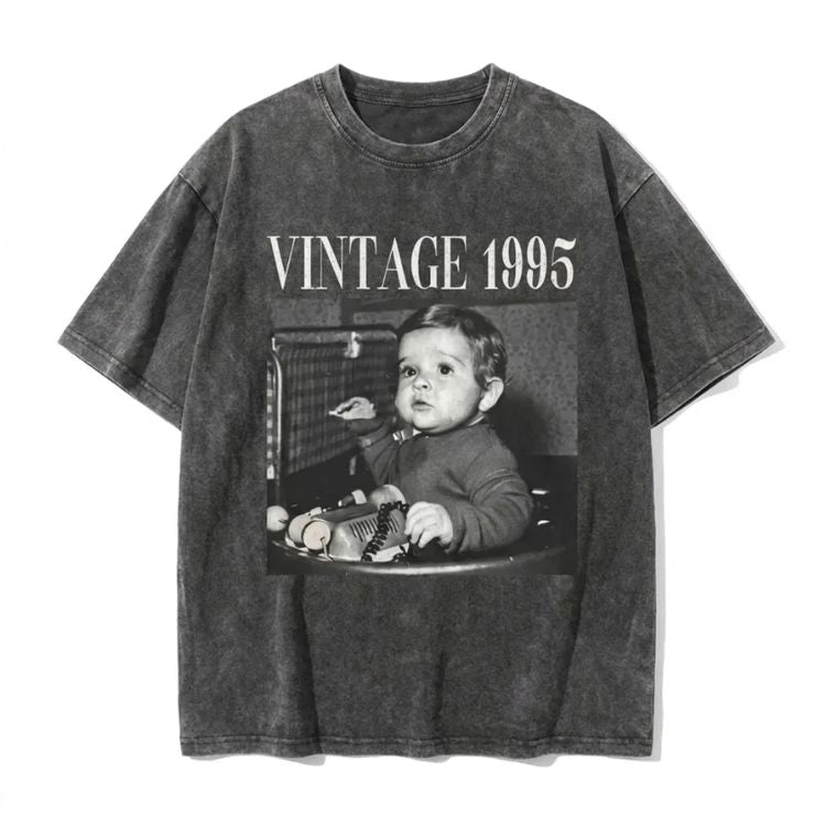 Vintage Custom Photo & Year Unisex T-Shirt-1