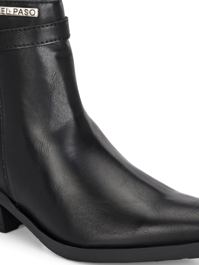 EL PASO Women Faux Leather Casual Slip On Boots-7