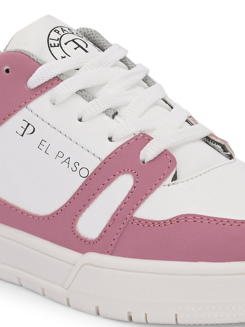 EL PASO Faux Leather Casual Shoes Lace Up Sneakers For Women-23