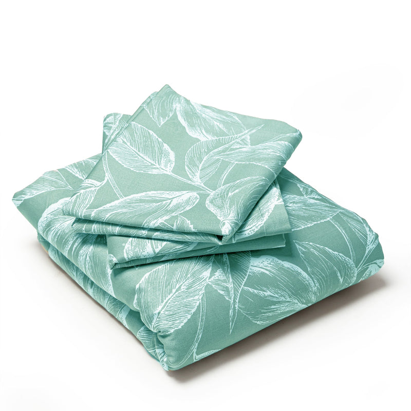 Imprimer Lilac - Leaf Printed Duvet Cover (Aqua Blue)-5