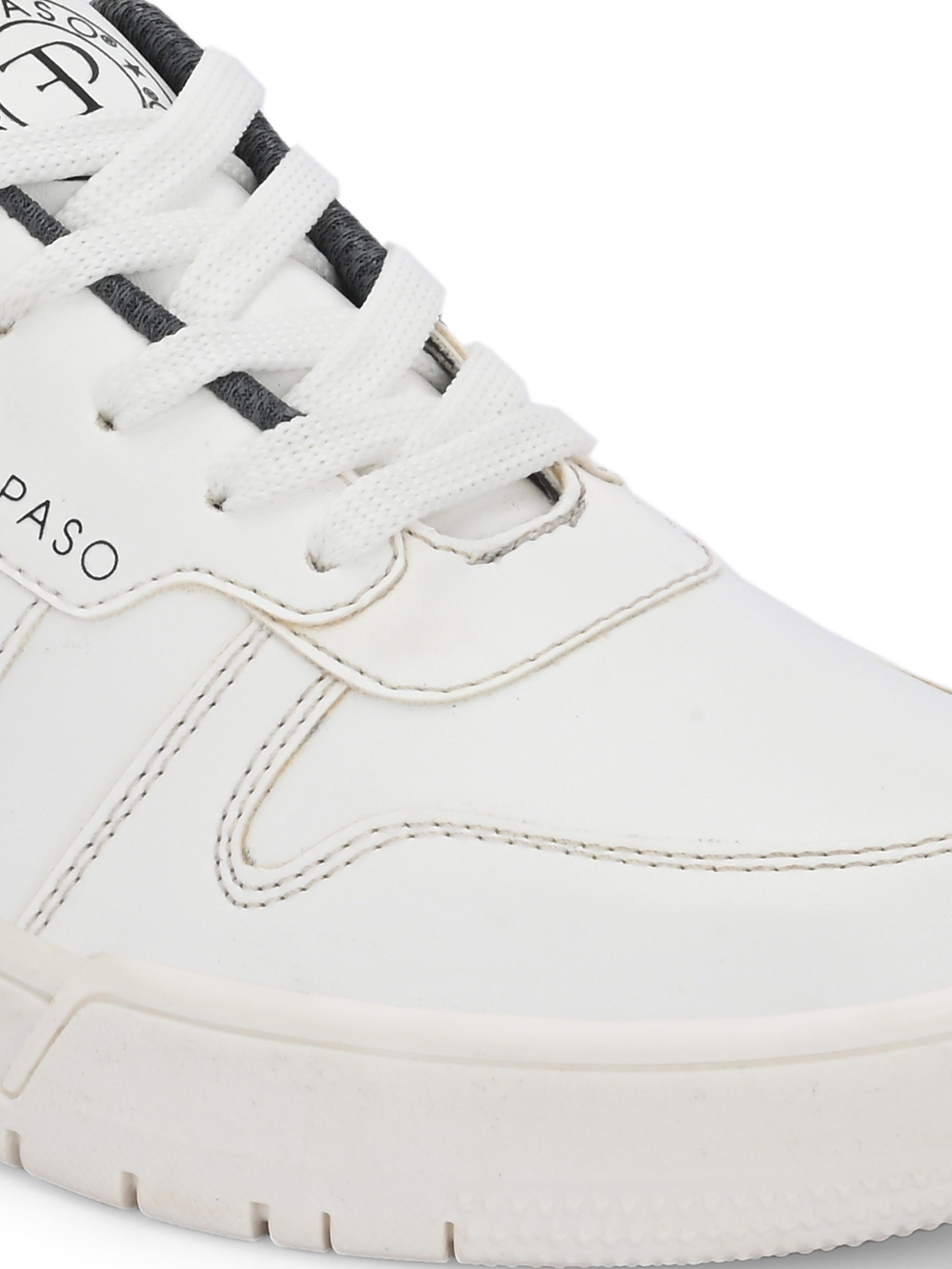 White Lace-Up Platform Heel Sneakers 