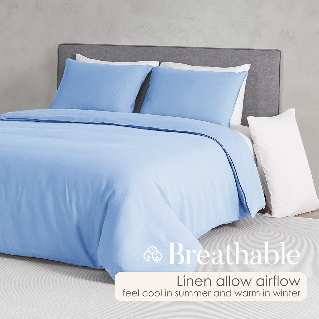 Fort Mellow - Solid Duvet Cover (Light Blue)-2