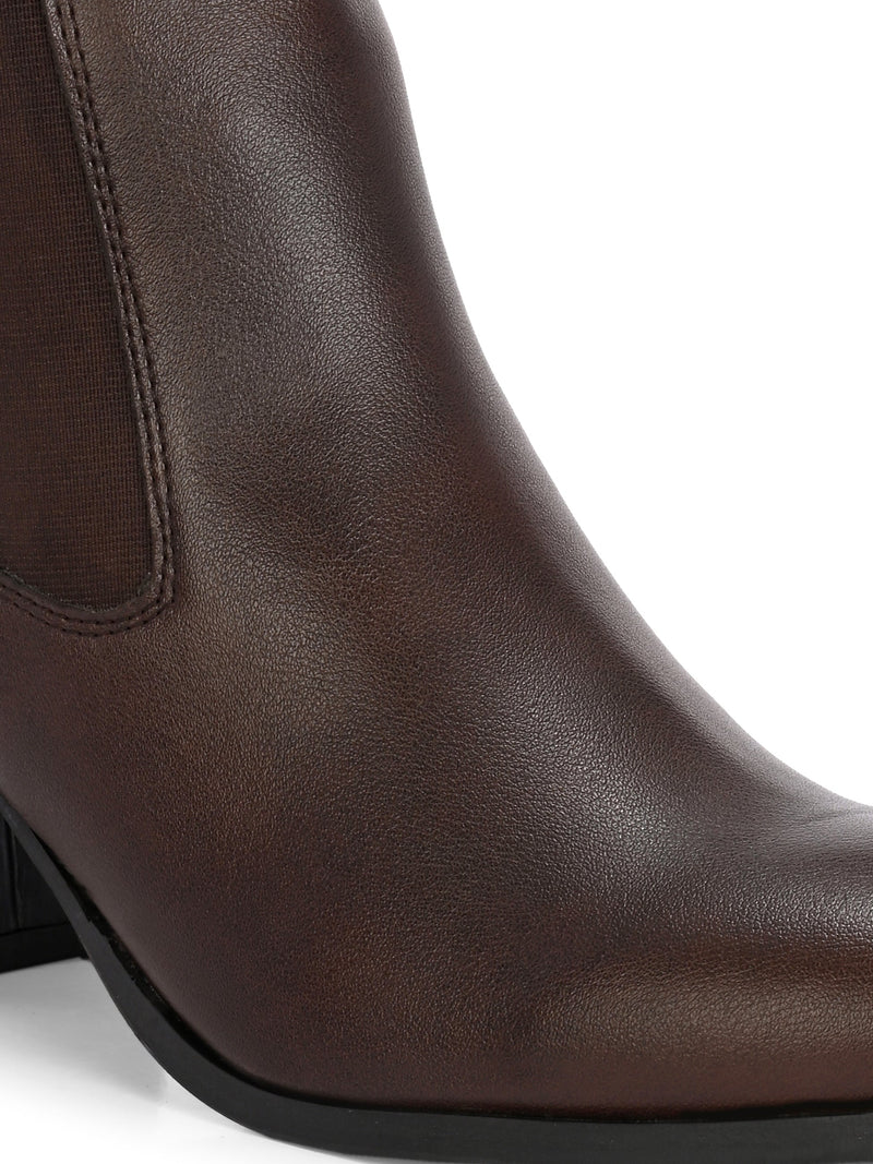 EL PASO Women Faux Leather Casual Slip On Boots-12