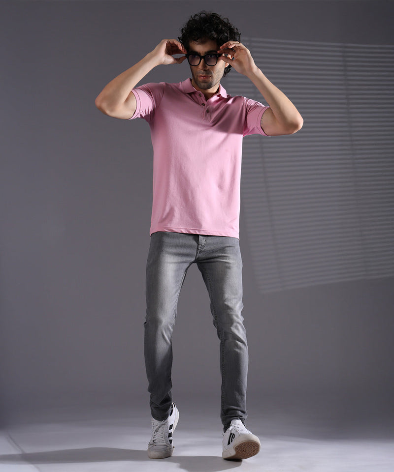 Naturefab Men’s Organic Bamboo Polo Tshirt Ultimate Pink-7