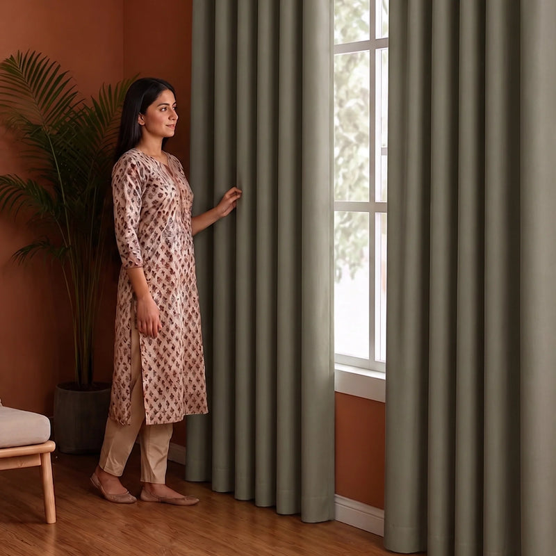 Fort Essential - Rod Pocket Blackout Curtain (English Grey)-5
