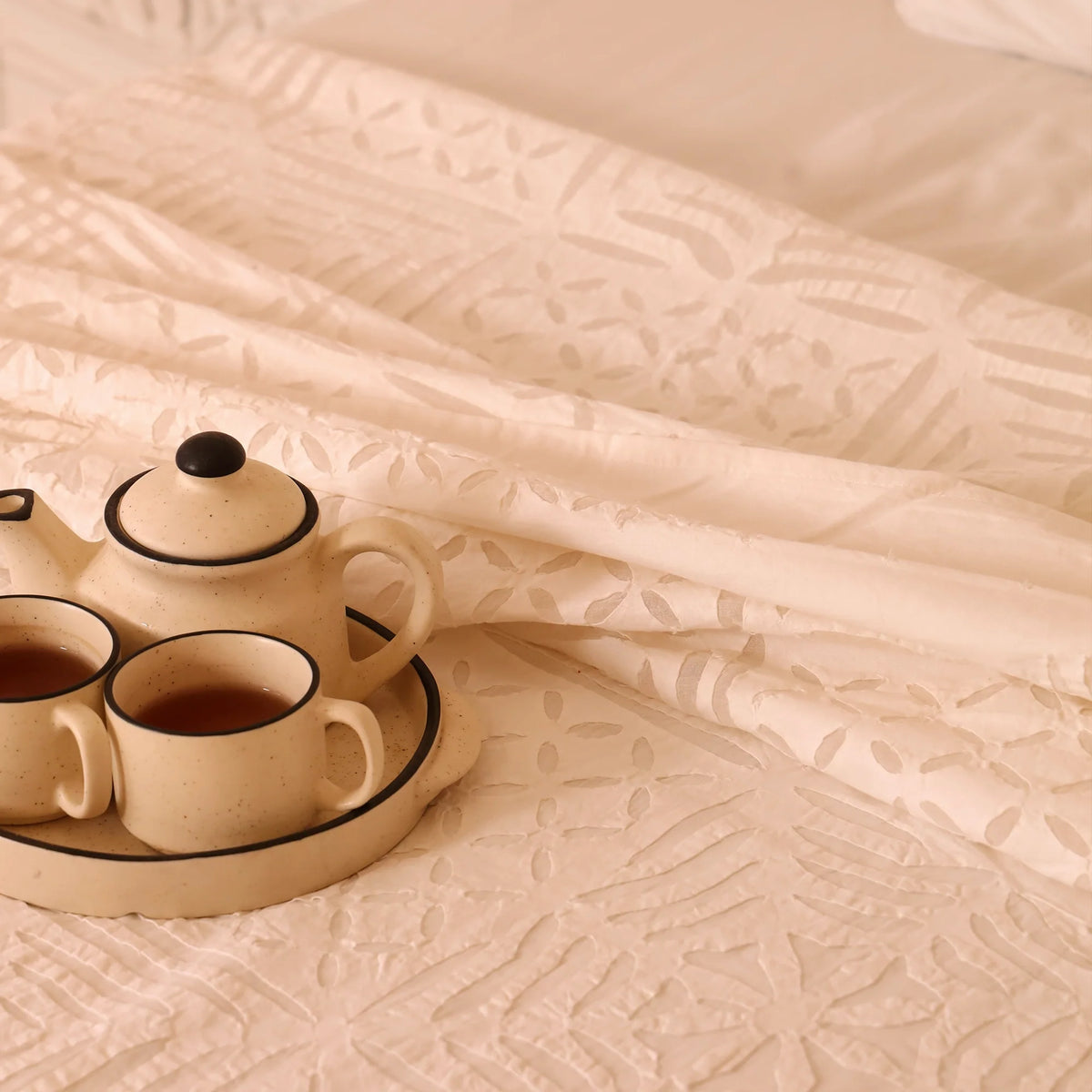 Breezy Bloom - Applique Bedcover-5