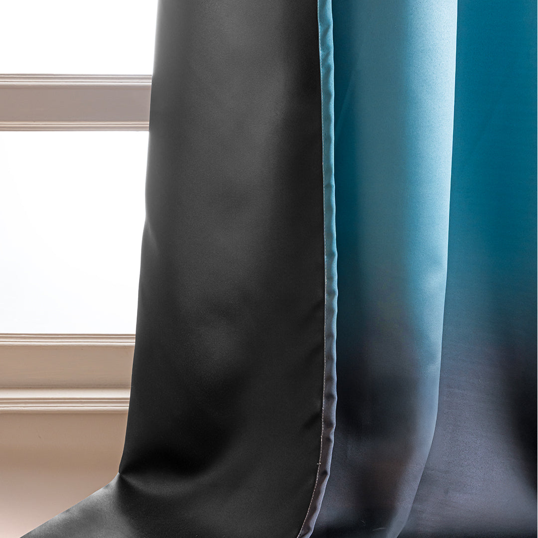 Blackout Ombre Curtain (Blue & Black)-5