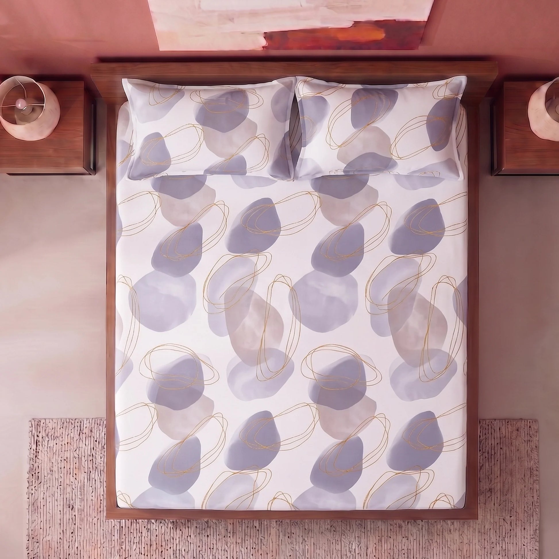 Imprimer Spheres of Serenity - Printed Fitted Bedsheet-5