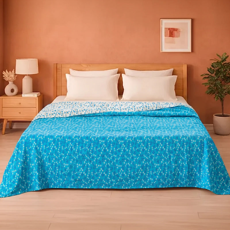 Cotton Dohar - Turquoise & White-7