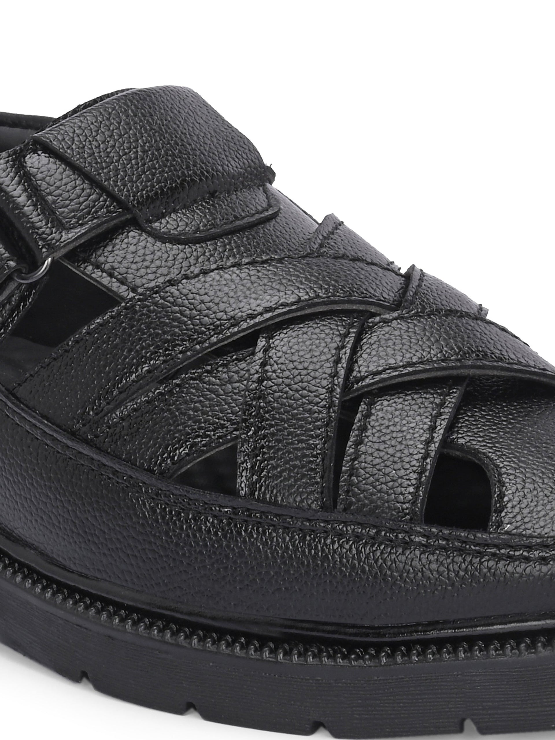 Men Shoe-Style Faux Leather Casual Slip On Sandals
