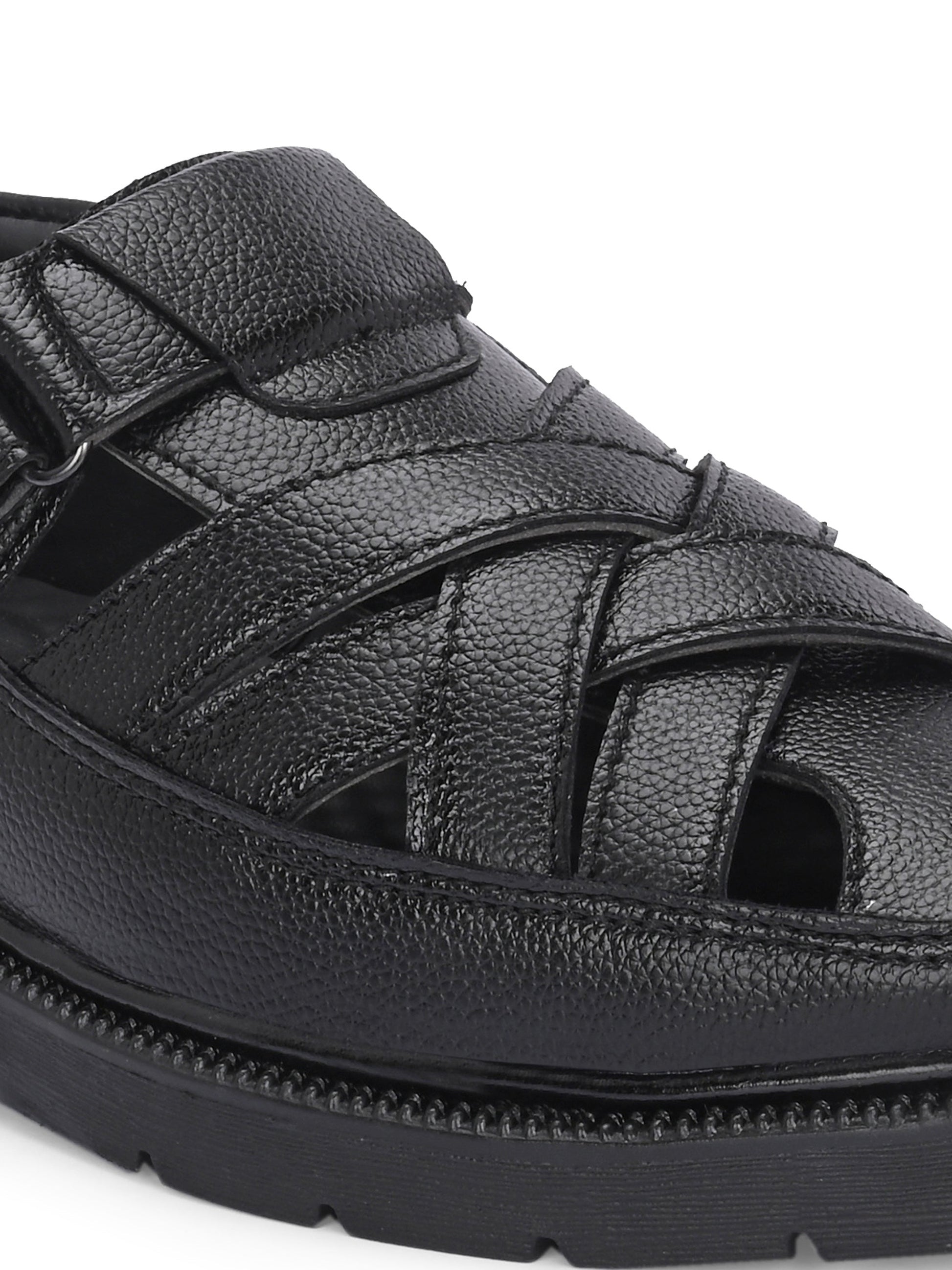 Men Shoe-Style Faux Leather Casual Slip On Sandals-2