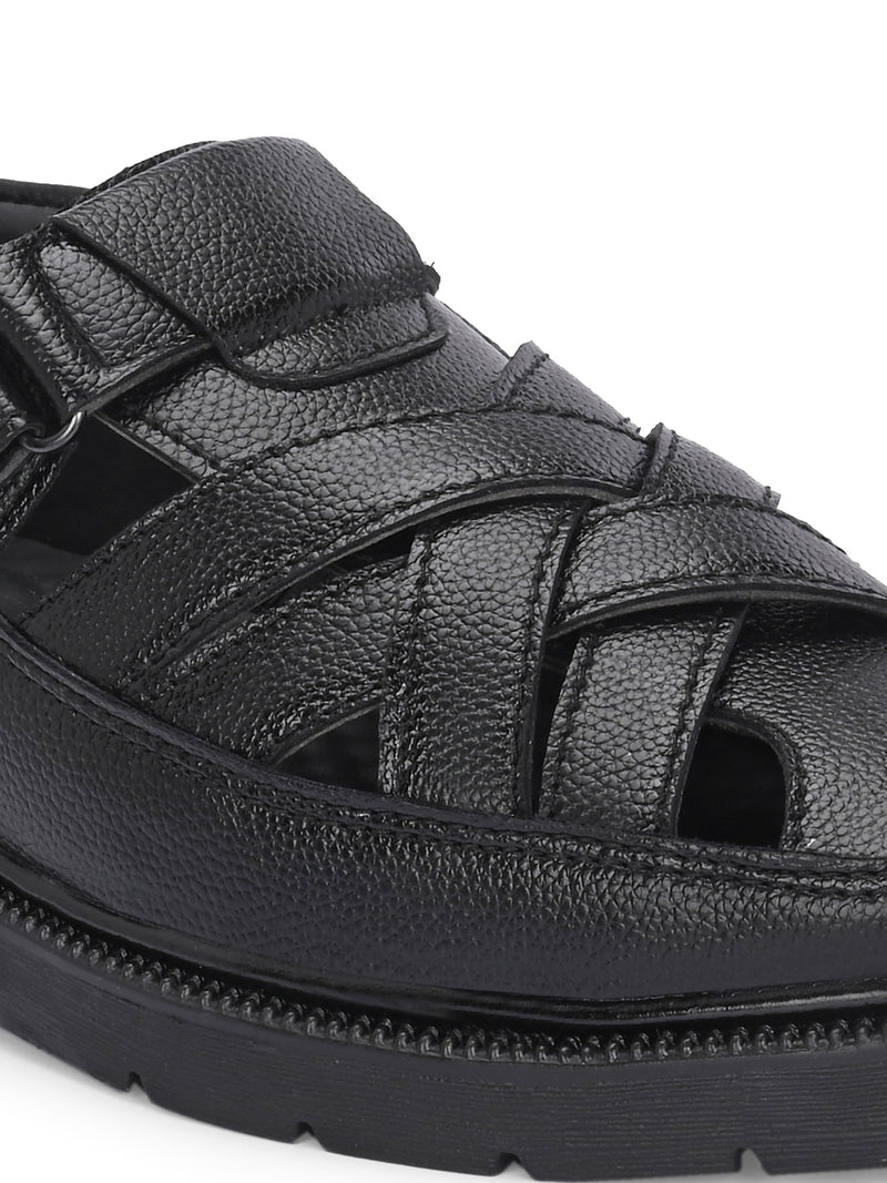 Men Shoe-Style Faux Leather Casual Slip On Sandals-2