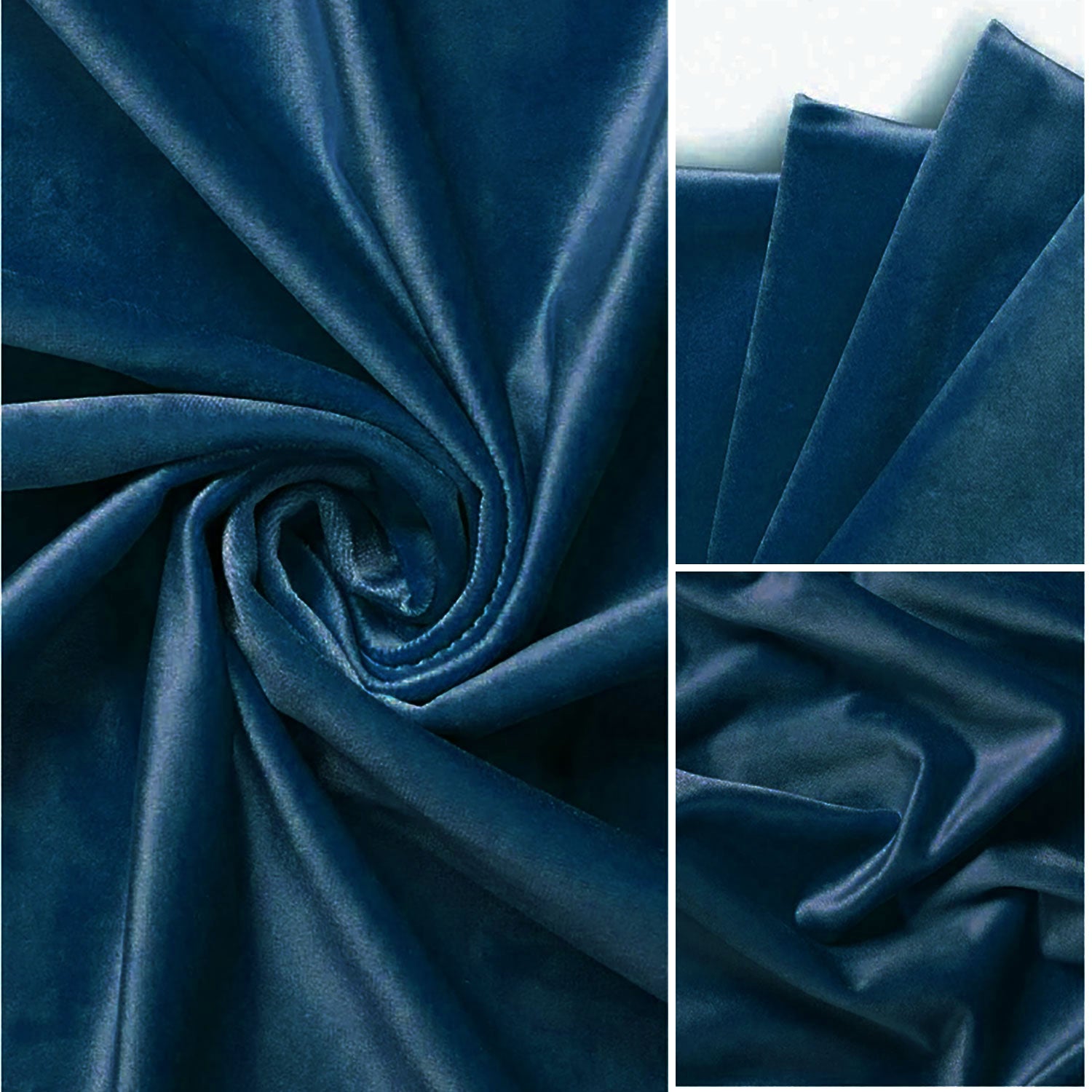 Fort Royal - Rod Pocket Velvet Curtain (Blue)-5