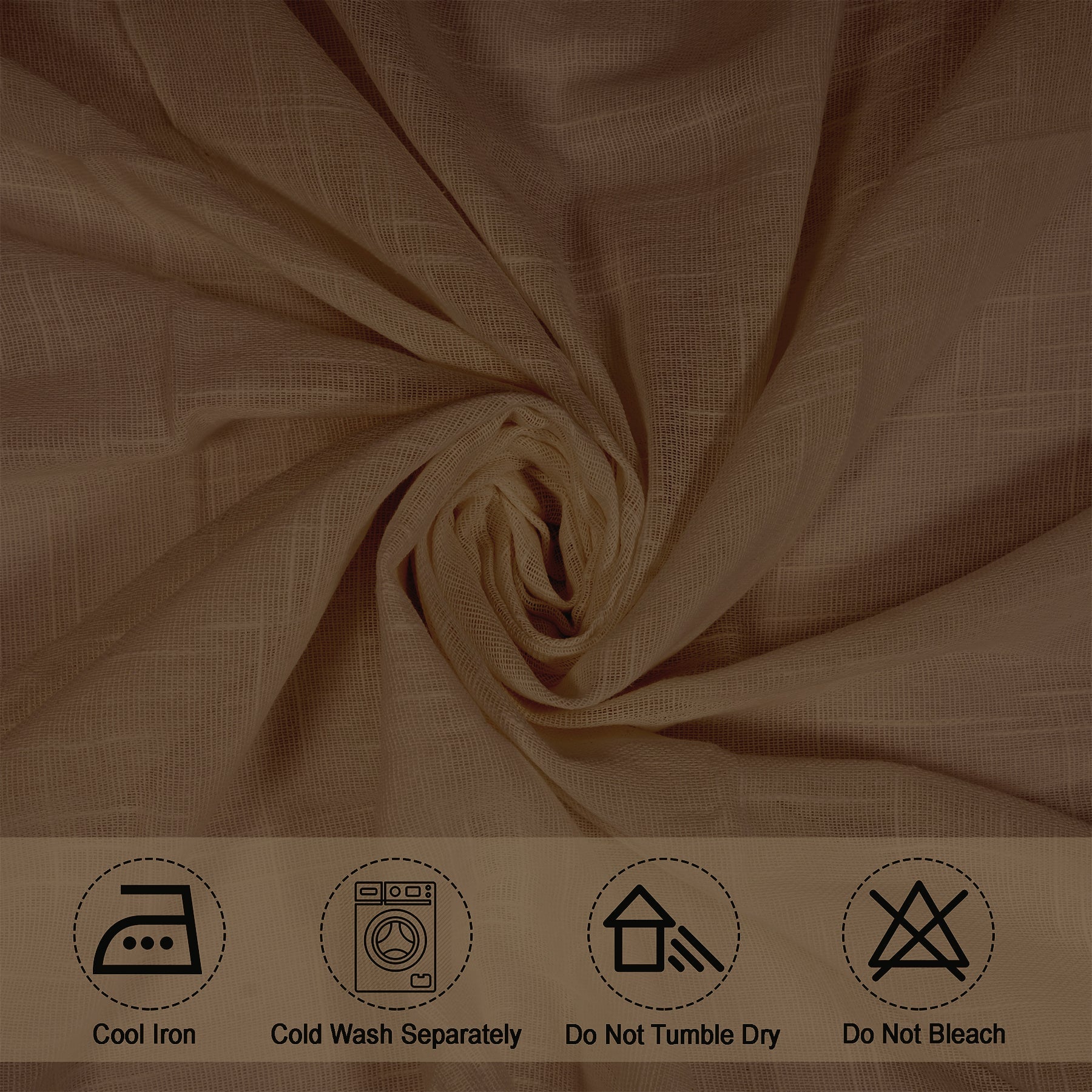 Fort Absolute - Dark Brown Loop Sheer Curtain-4
