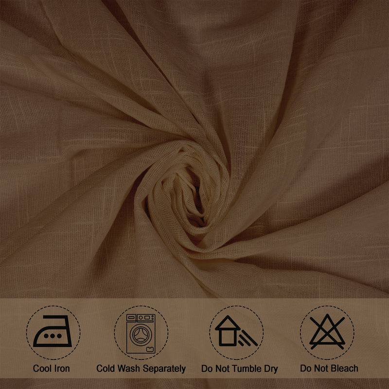 Fort Absolute - Dark Brown Loop Sheer Curtain-4