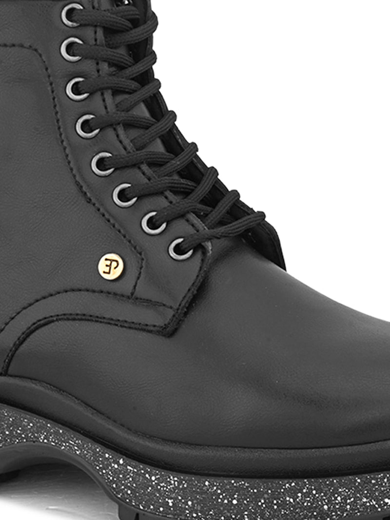 EL PASO Women Faux Leather Casual Lace Up Boots-4